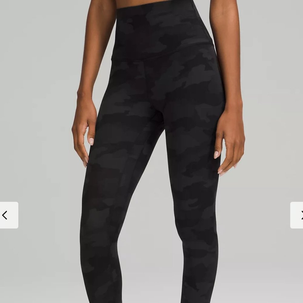 Lululemon Camo Leggings- Align™ Super-High-Rise Pant 28" - Deep Coal- Size 2